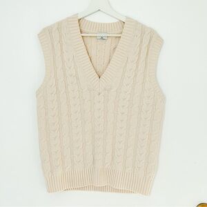 Aritzia Sunday Best Ivory Cable Knit Vest